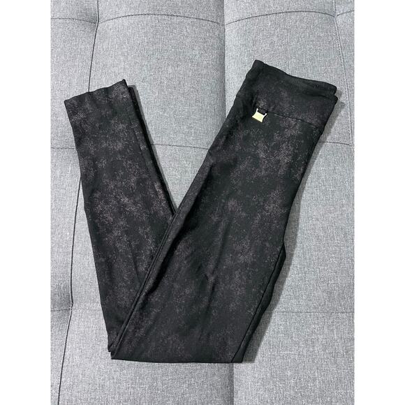 Joseph Ribkoff Pants‎ Women 2 Black Gold Flecked Legging Trouser Fleece Lined - Picture 1 of 10